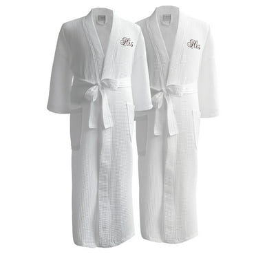 One Size Fits Most Luxor Linens LUXA House 100% Egyptian Cotton Unisex/One Size Fits Most Waffle Bathrobe Navy 